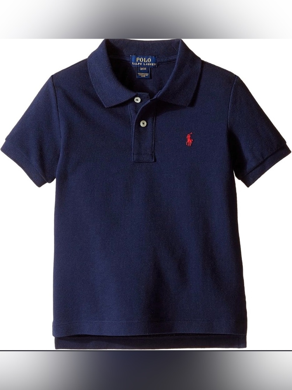 Polo Ralph Lauren Boys Size 5 Blue Short Sleeve Polo Shirt Red Pony Cotton